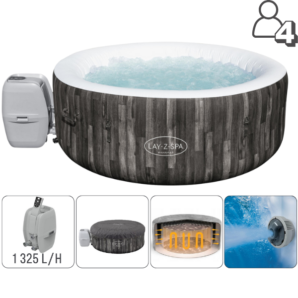 SPA gonflabil Bahamas AirJet 180×66 cm, 669 L, pentru 4 persoane [1]