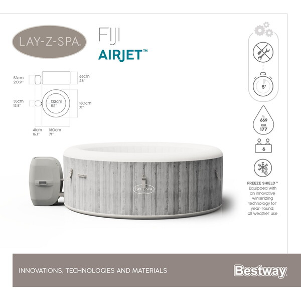 SPA gonflabil Fiji AirJet 180×66 cm, 669 L, pentru 2-4 persoane [6]