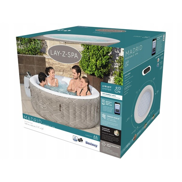 SPA gonflabil Madrid AirJet 180×66 cm, 669 L, pentru 2-4 persoane [12]