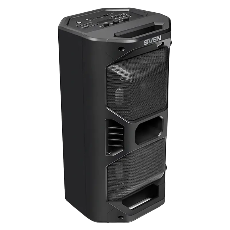 Boxă portabilă SVEN PS-600, 50W RMS, Bluetooth, LED, Radio FM, autonomie 10 ore, Negru [5]