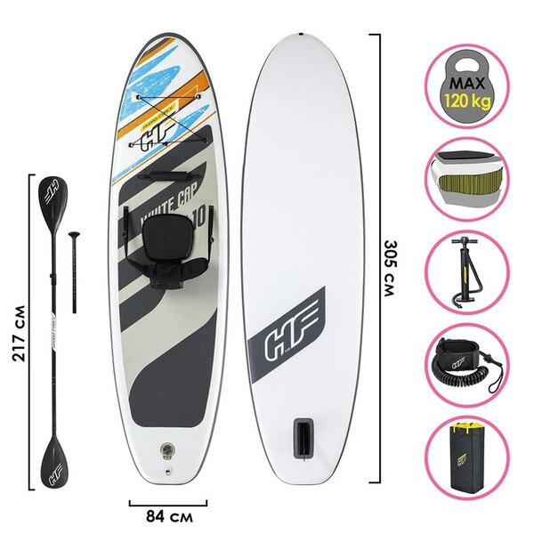 Placă gonflabilă Stand Up Paddle Bestway SUP-Caiac White Cap 305x84x12 cm – 2 în 1 SUP & Kayak [3]