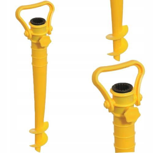 Suport plastic pentru umbrelă, fixare în pământ, tip șurub, grădină și plajă [3]