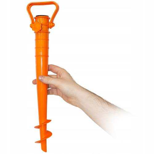 Suport plastic pentru umbrelă, fixare în pământ, tip șurub, grădină și plajă [4]