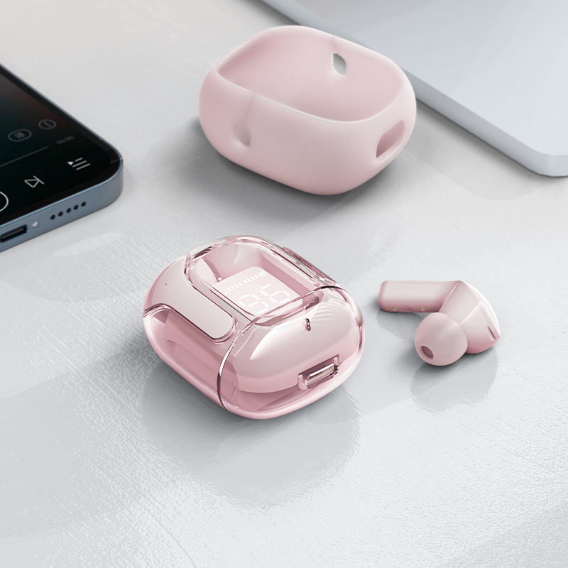 T6 True Wireless Stereo Earbuds – Design futurist și sunet clar în culorile Modern Gray & Pink Lotus [3]