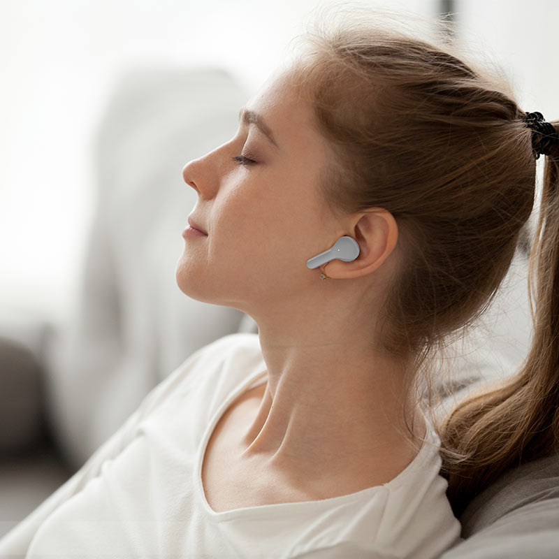 T6 True Wireless Stereo Earbuds – Design futurist și sunet clar în culorile Modern Gray & Pink Lotus [5]