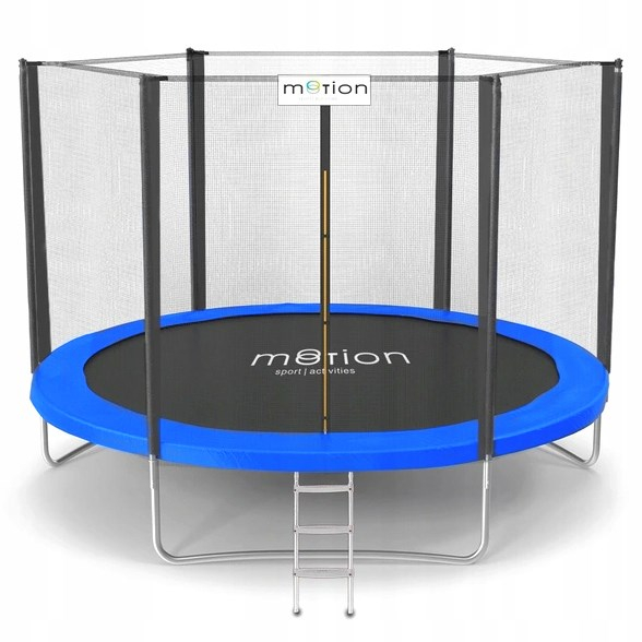 Садовый батут для детей Jumi, 244 см (8Ft), с внешней защитной сеткой, черный/синий [10]