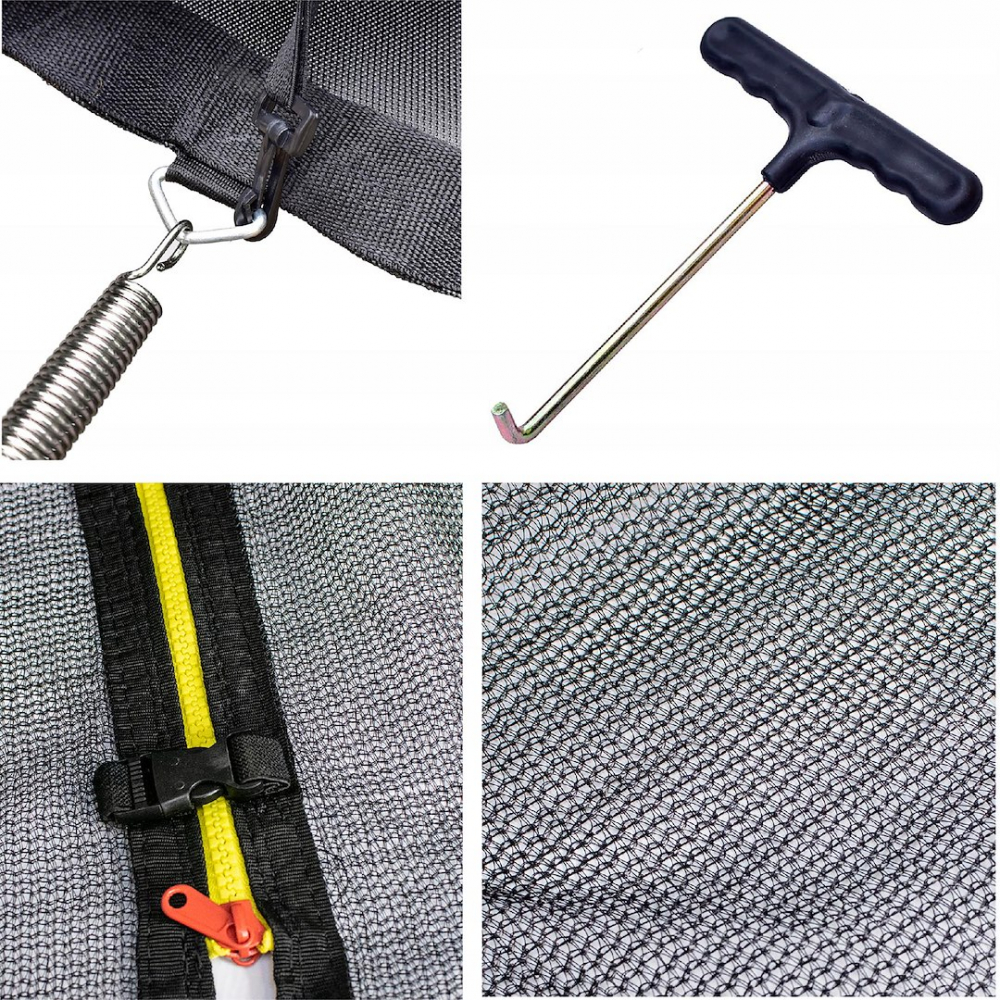 Trambulina de gradina pentru copii, Jumi, 244 cm (8Ft), cu plasa de protectie interioara, Negru [5]
