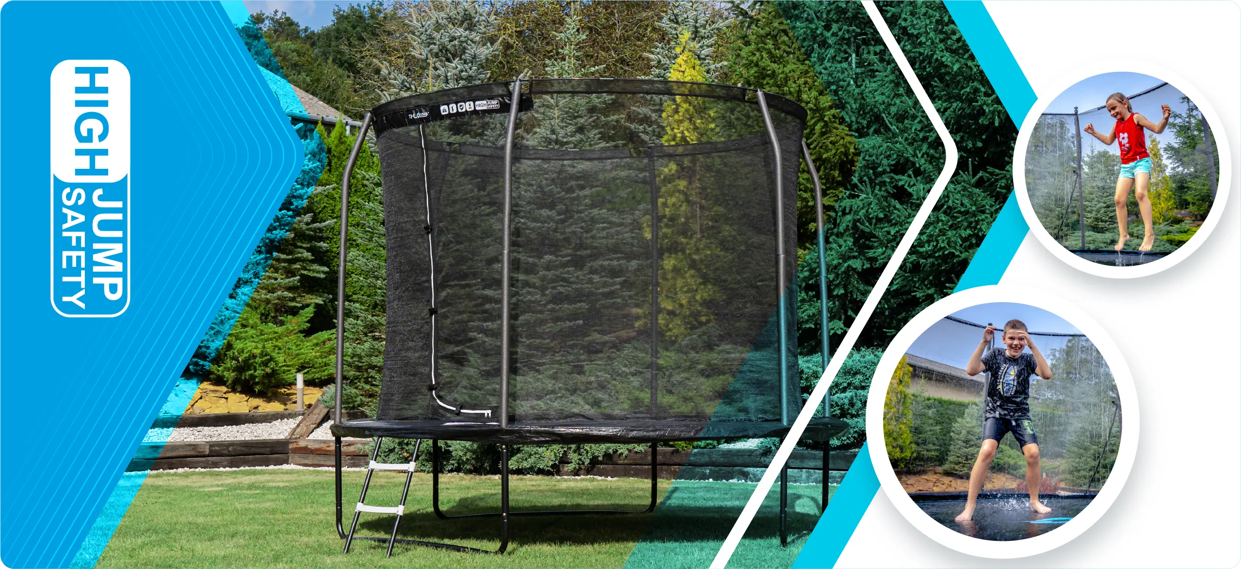 Детский садовый батут THUNDER INSIDE ELITE 10FT (305 см) Черный – безопасное и прочное развлечение на свежем воздухе [4]