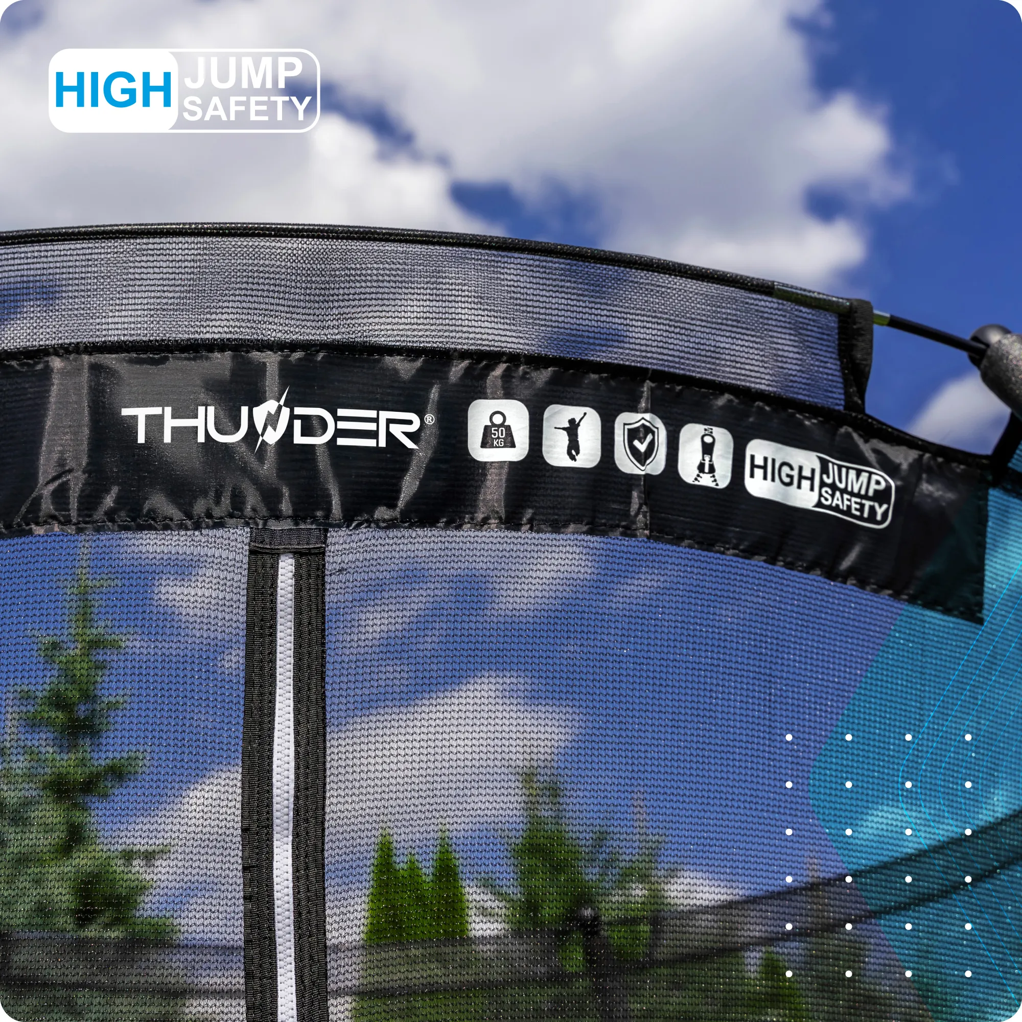 Батут для детей THUNDER INSIDE ELITE 4,5FT (140 см) Black – Безопасные прыжки даже в маленьком дворе [7]