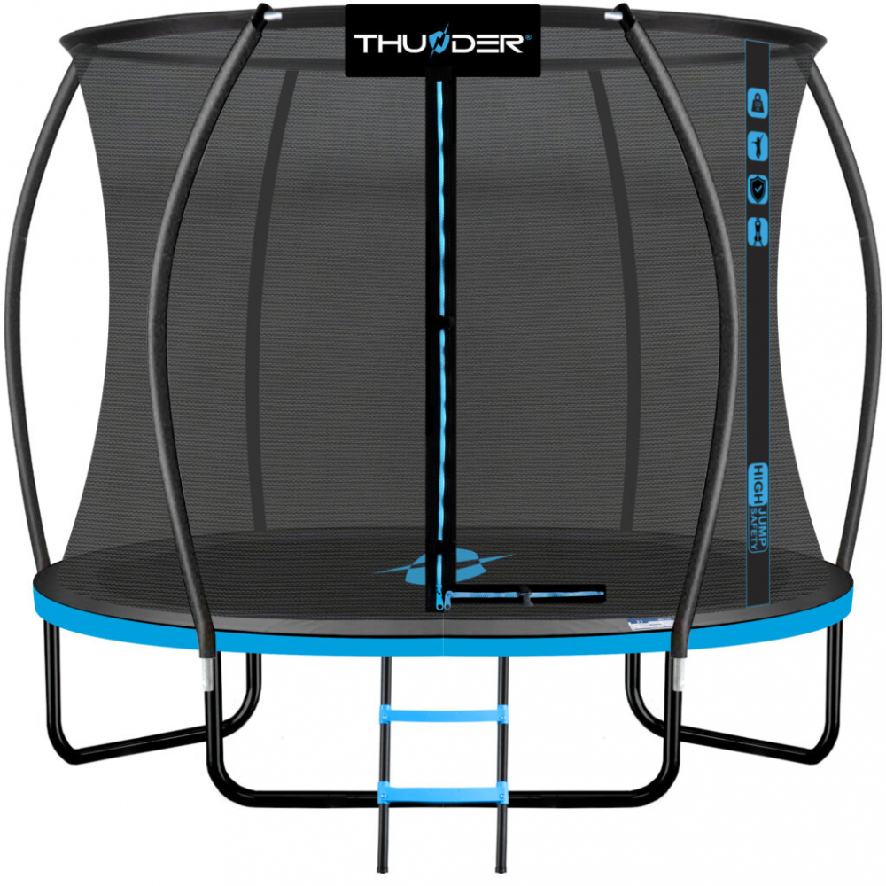 Trambulina de gradina pentru copii THUNDER INSIDE ULTRA BLUE, 185 cm, cu plasa de protectie exterioara, Blue [1]