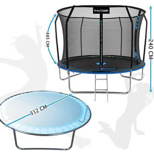 Батут Elite Thunder 312 см, внутренняя сетка, синий – максимальная безопасность и безграничное веселье для всей семьи [5]