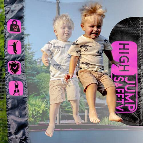 Trambulină Pro 488 cm THUNDER, plasă externă, roz – Distracție, stil și energie pentru toată familia [3]