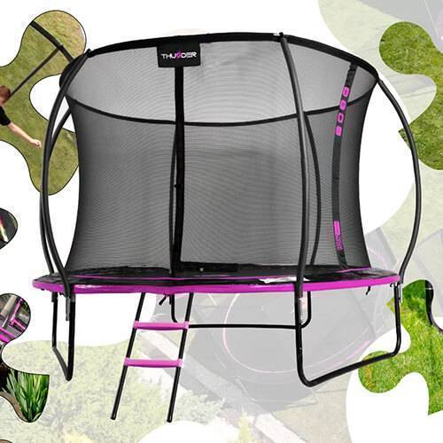 Батут Ultra Thunder 312 см, внутренняя сетка, розовый – максимальная безопасность и розовое веселье для всей семьи [4]