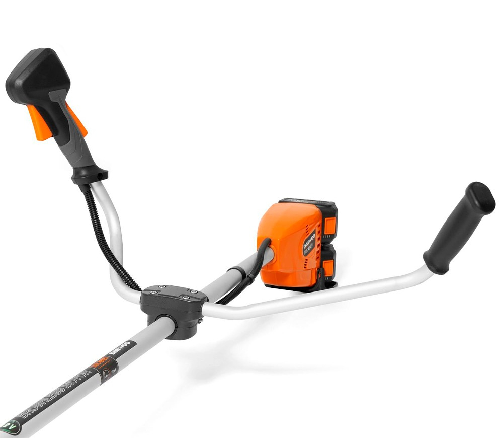 Trimmer cu acumulator DAEWOO DABC 4242Li SET (2×21V, 2×5Ah, Motor Brushless, Fir 42 cm, Cuțit 25,5 cm, 2 Acumulatori + Încărcător) [11]