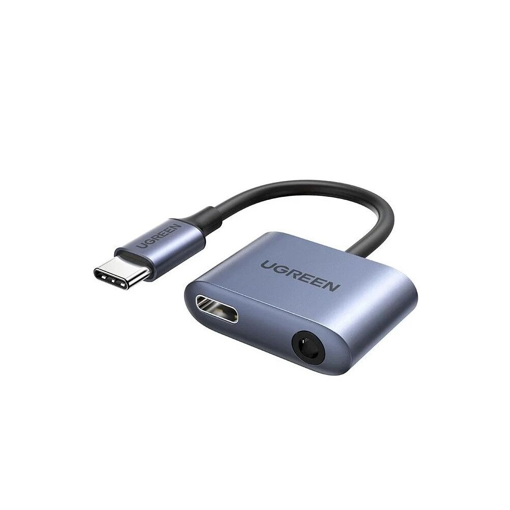 UGREEN Audio Adapter Type-C 3.0 to 3.5mm + Type-C 3.0 PD 65W CM231, Grey  [1]