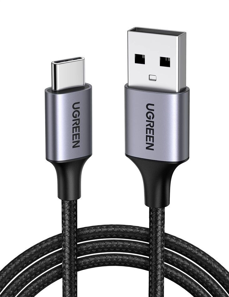 UGREEN Cable USB to Type-C QC 3.0 Nickel Plating Aluminum Braid (2m), US288, Black [1]