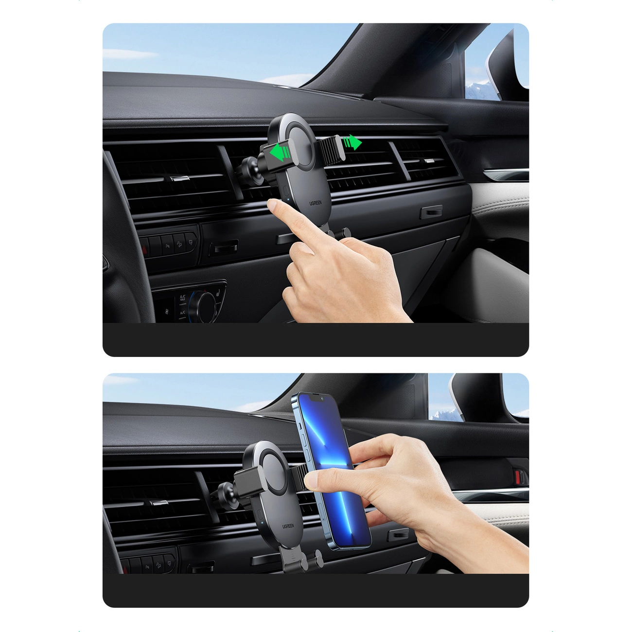 UGREEN Car Holder Wireless Automatic 15W CD256, Grey [5]