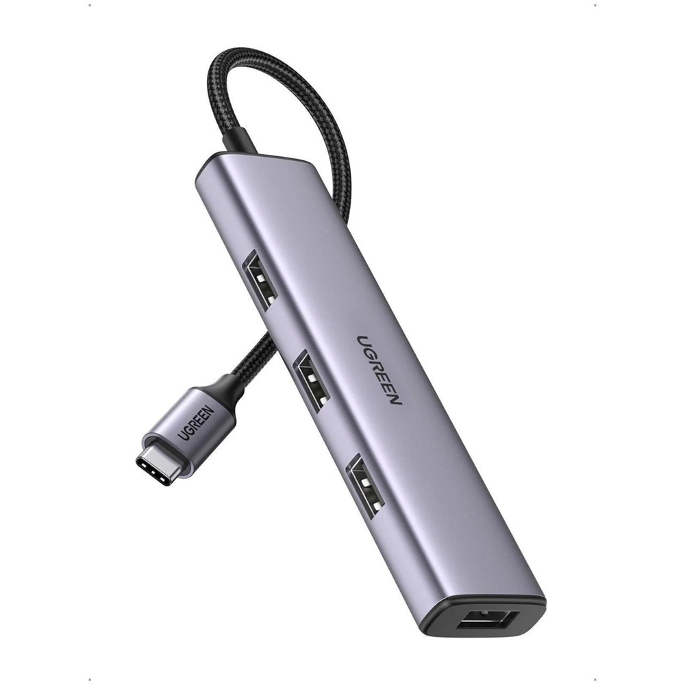 UGREEN HUB 4in1 Type-C 3.0 to 4*USB-A 3.0, Power Port, up to 5Gpbs CM473, Silver [1]