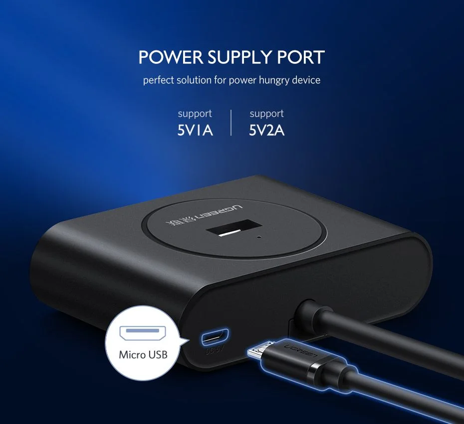 UGREEN HUB 4in1 USB-A 3.0 to 4*USB-A 3.0, up to 5Gbps, 1m, CR113, Black [5]