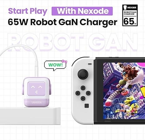UGREEN Robot GaN Tech Fast Charger USB-A+2*USB-C 65W, Purple [2]