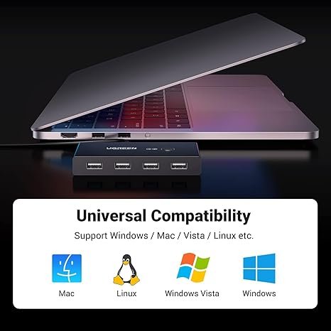 UGREEN Switch Sharing 1*USB-A 2.0 to 4*USB, Black [5]