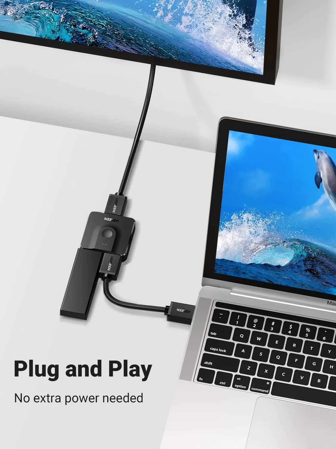 UGREEN Switcher Bi-Directional 2in1 2*HDMI 4K 30Hz or 1*HDMI 4K 30Hz to 1*HDMI 4K 30Hz or 2*HDMI 4K 30Hz CM217, Black [4]