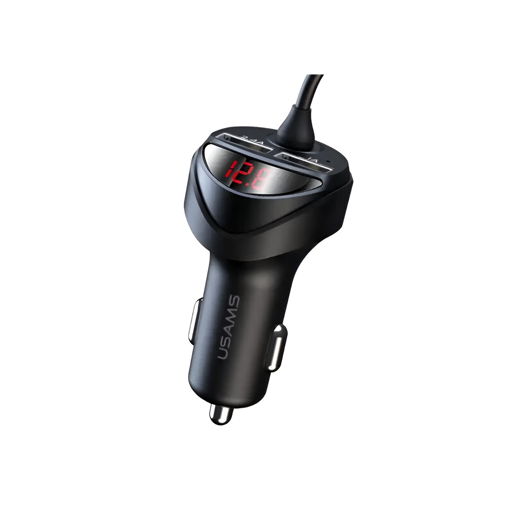 Usams Car Charger 3-in-1 C22 Dual 3.4A, Black [2]