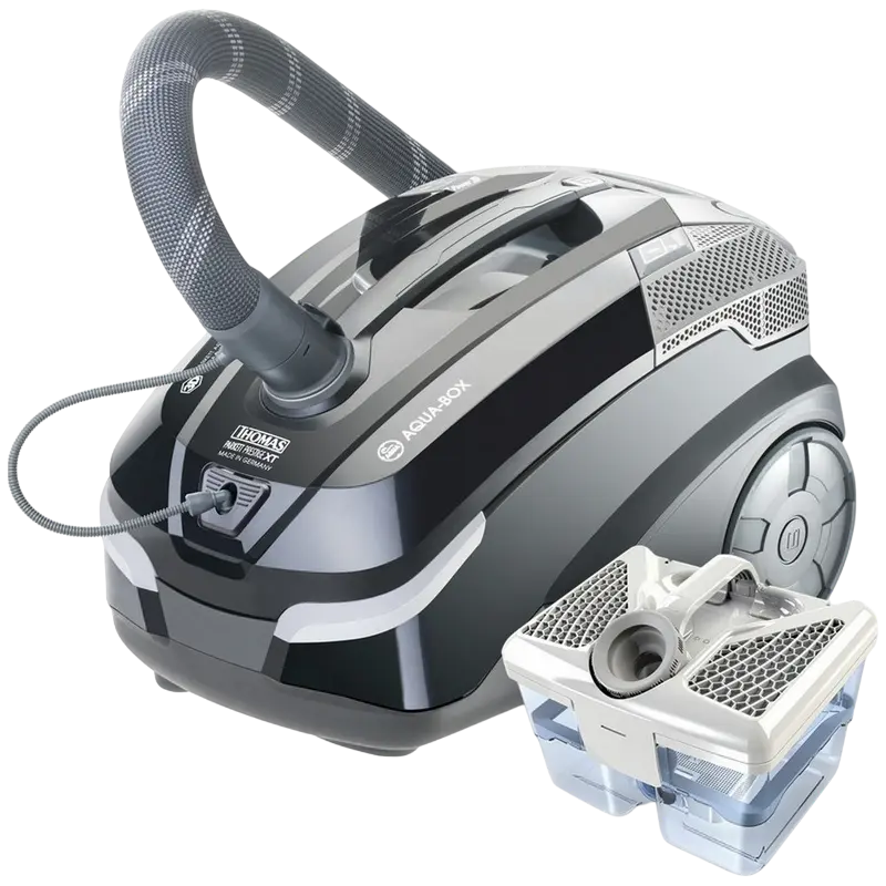Vacuum Cleaner THOMAS Parkett Prestige XT, 1700W Power output, 325W suction power, 1.8l  bag capacity, Normal/Carpet brush, crevice nozzle, 2 wet  and  Aqua Stealth nozzles,  CleanLight, parquette brush, furniture brush,  black grey [4]