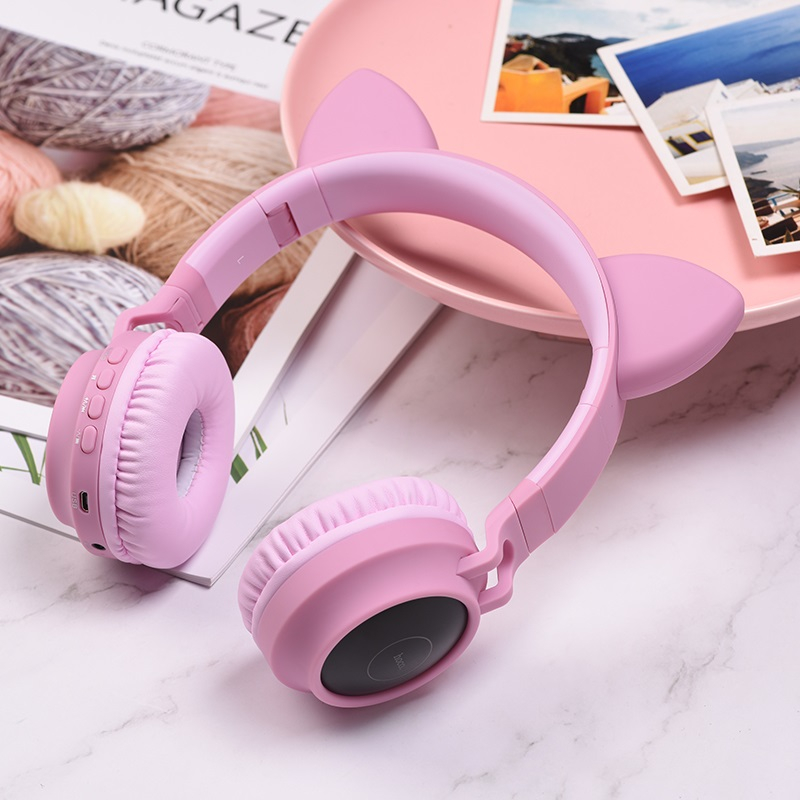 W27 Cat ear wireless headphones pink [1]