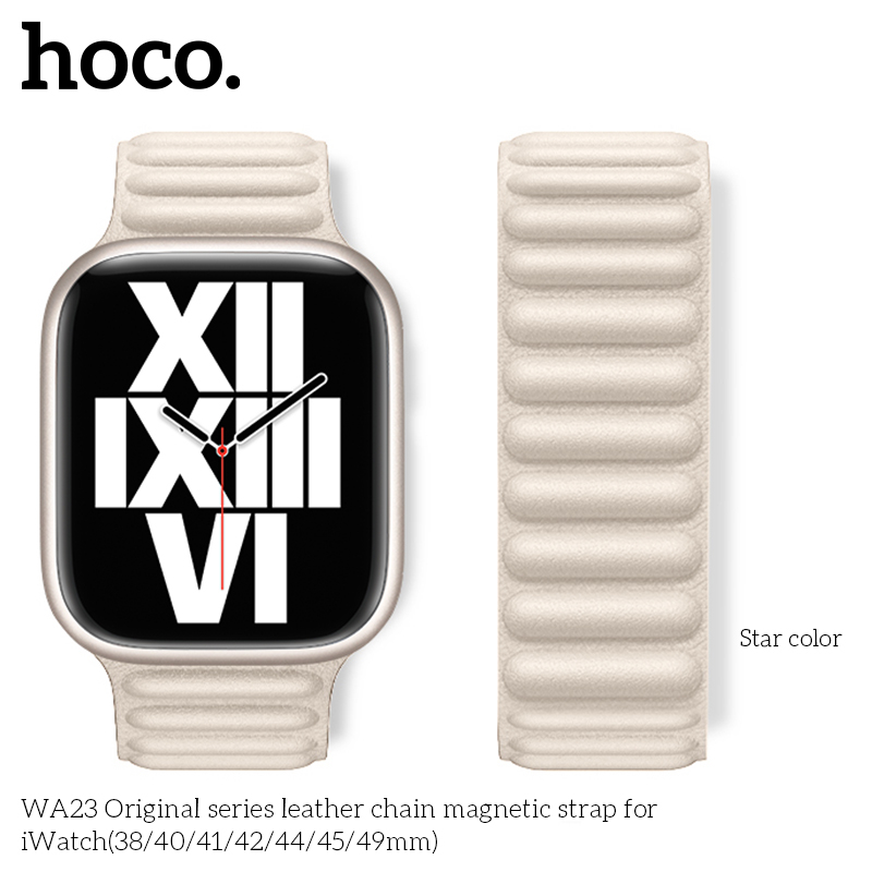 WA23 Seria Originală curea din piele cu lanț magnetic pentru iWatch (38/40/41mm) culoare stea [1]