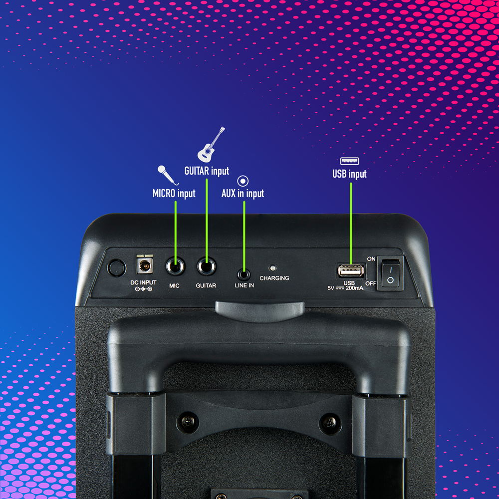 WILD RAVE 2 Portable BT Speaker-TWS-300W 12V/3,26 BAT-USB-AUX IN [7]
