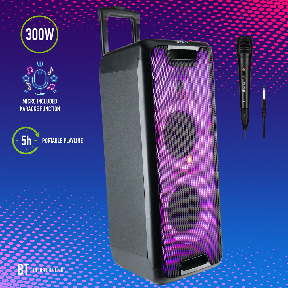 WILD RAVE 2 Portable BT Speaker-TWS-300W 12V/3,26 BAT-USB-AUX IN [4]