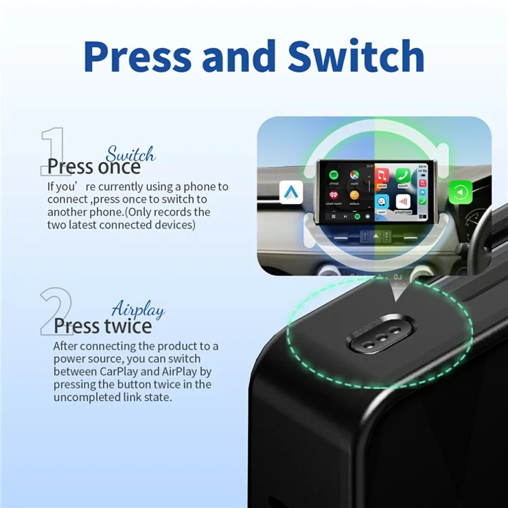 Wireless CarPlay și Android Auto, Screen Mirroring, CA360-B [2]