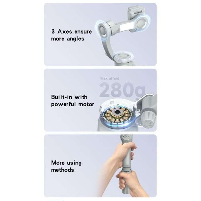 Yesido Phone Gimbal Stabilizer 360 Ai Auto Face Tracking (SF18), White [4]