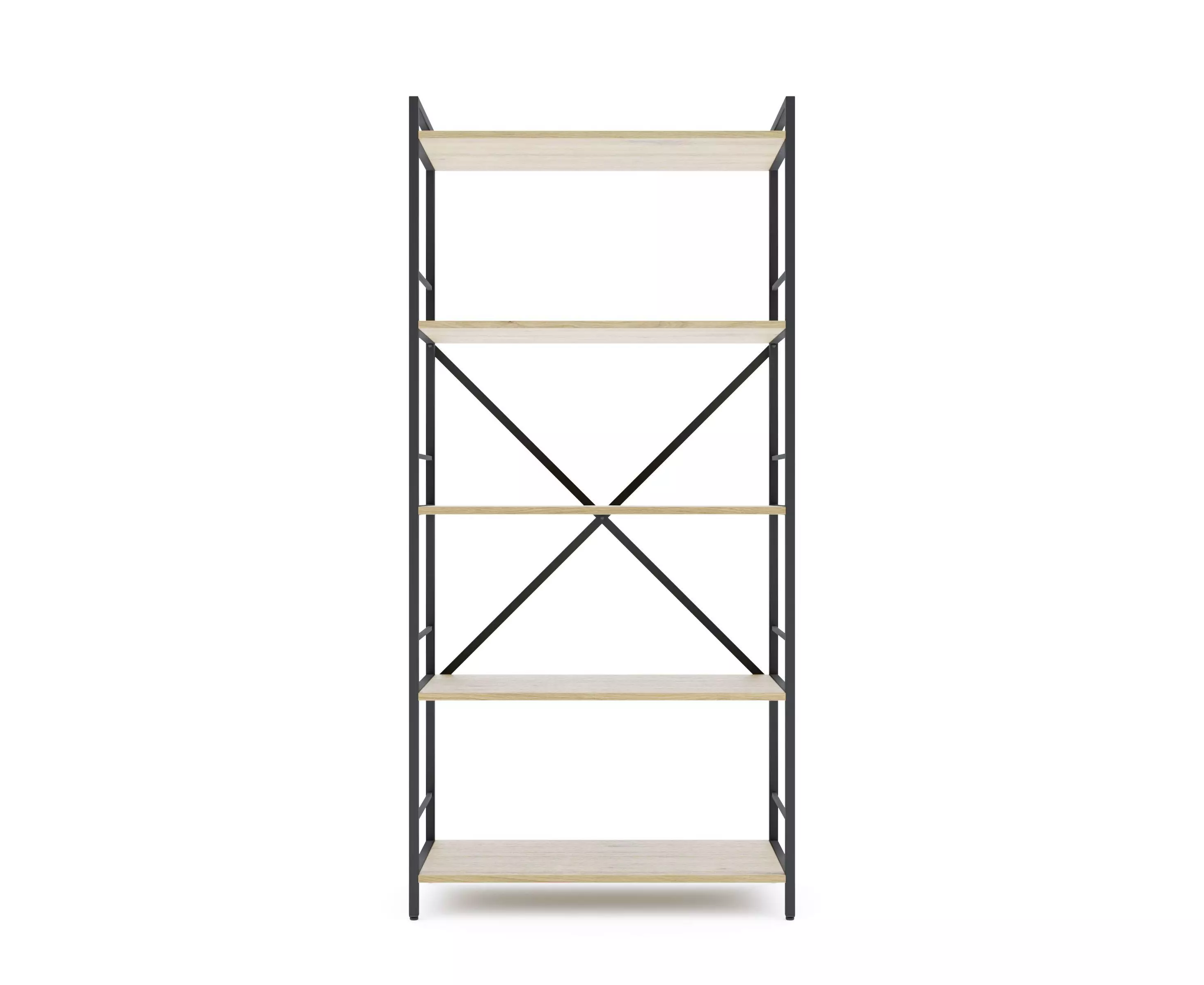 Rafturi pentru prosoape - Bibliotecă Nex Loft 1700x800x350 mm, 5 rafturi, PAL, Anthracite/Oak Artisan – eleganță industrială și funcționalitate