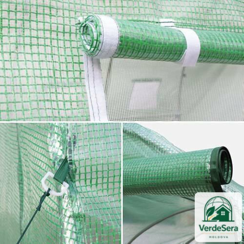 Seră de grădină VerdeSera 6x3x2 m, 18 m², cadru galvanizat 26×1 mm, folie 220 g/m² [3]