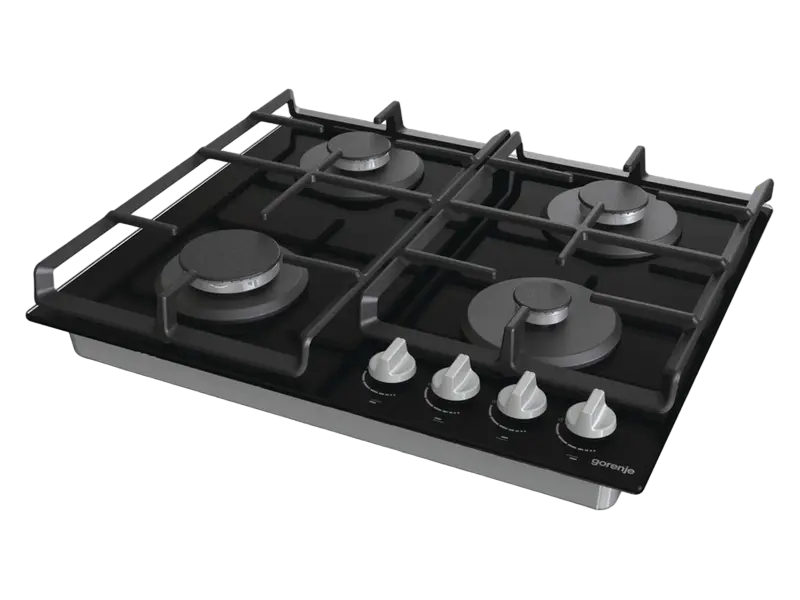 Plită pe Gaz Incorporabilă Gorenje GT 641 EXB, Inox Negru cu Grătare din Fontă [1]