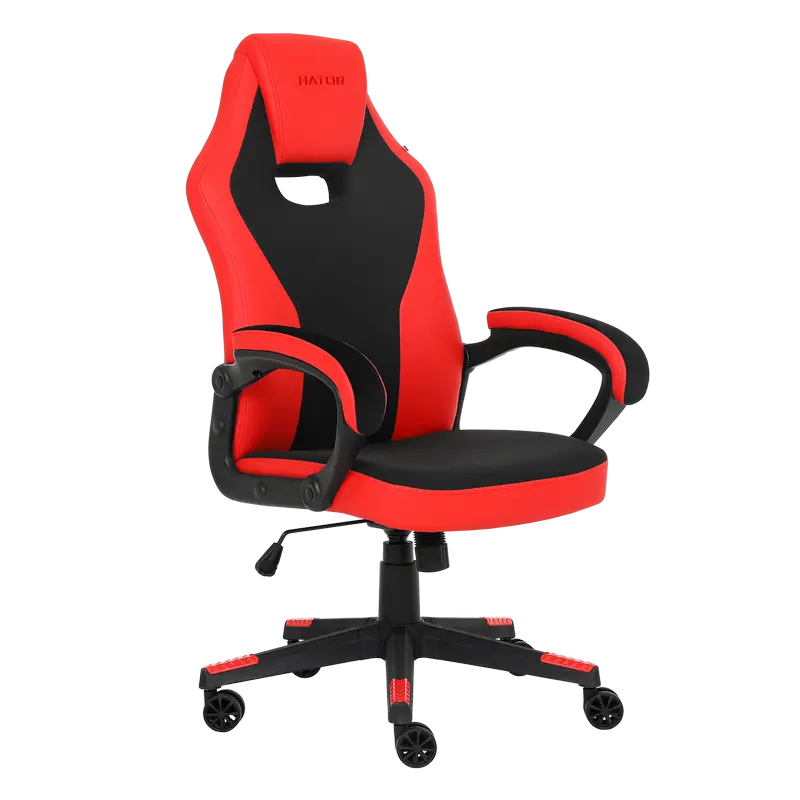 Scaun Gaming HATOR Flash, Țesătură, PU Piele, Negru | Roșu [1]