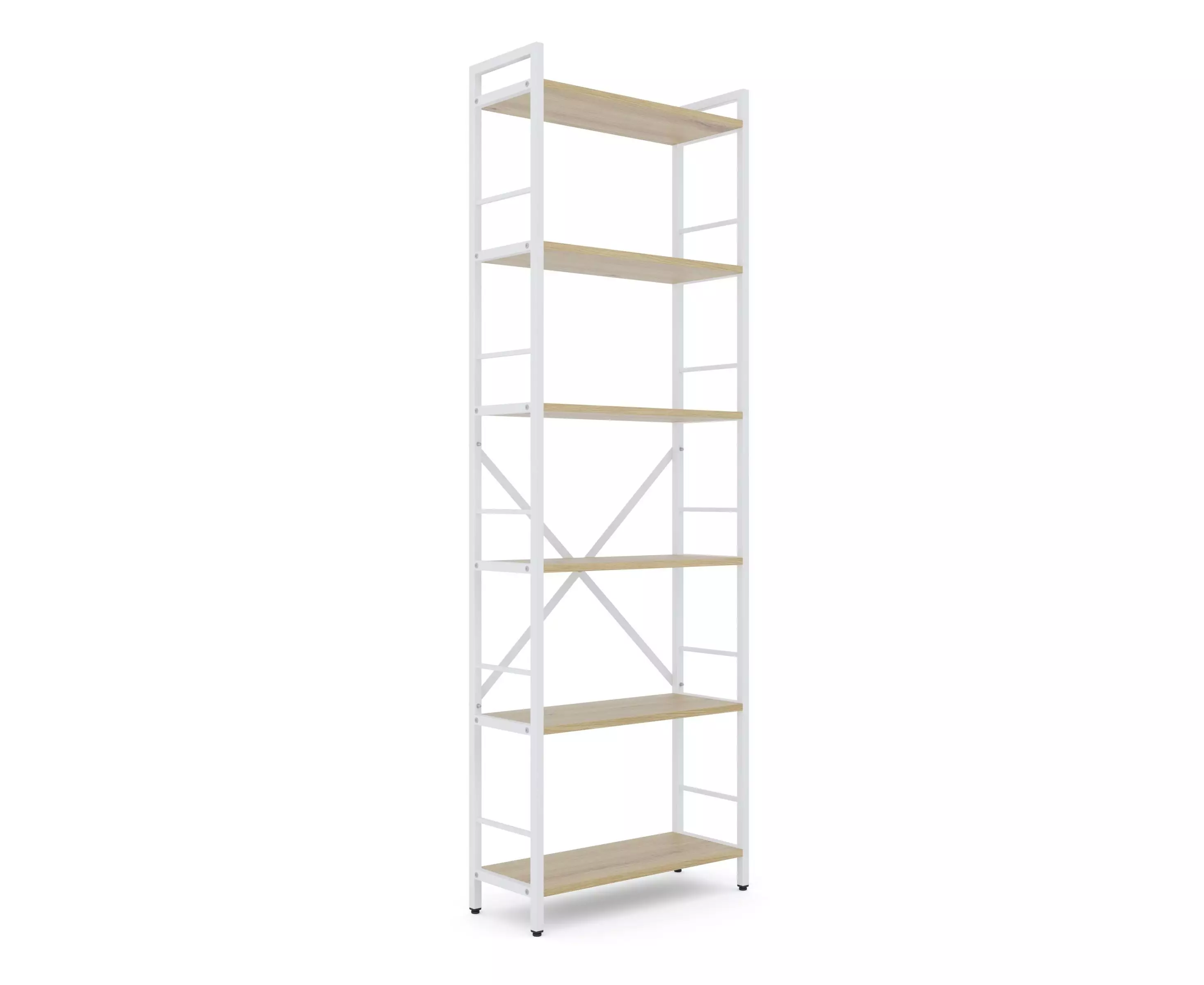 Rafturi pentru prosoape - Bibliotecă Nex Loft 1800x600x240 mm, 6 rafturi, PAL, White/Oak Artisan – combinație de eleganță și funcționalitate