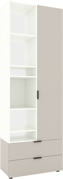 Dulapuri - Dulap cu uși batante Nex Home A001L, 800x420x2300 mm, White Snow/Cashmere