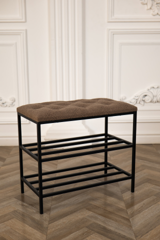 Обувницы - Обувница с 3 уровнями Nex Home Teddy, металл, нагрузка 150 кг, 80×32×52 см, Коричневый