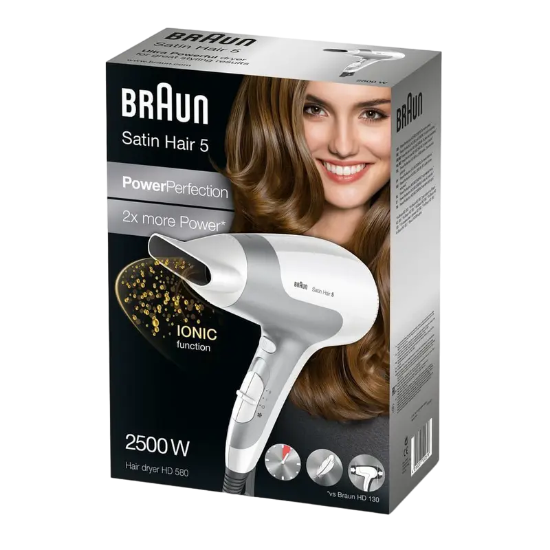 Uscător de păr BRAUN Satin Hair 5 PowerPerfection, 2500 W, Alb [1]