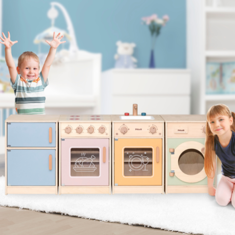 Set de bucătărie din lemn multicolor PolarB / VIGA – Bucurie și imaginație în fiecare detaliu! [1]