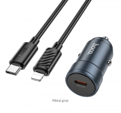 Incarcatoare auto - HOCO Z57 Glorious PD30W – Încărcător auto USB-C cu un port și cablu inclus