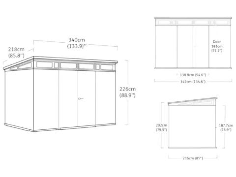 Căsuță de grădină Keter Artisan 11X7 (342 x 218 x 226 cm) – Brun-gri / Antracit [1]