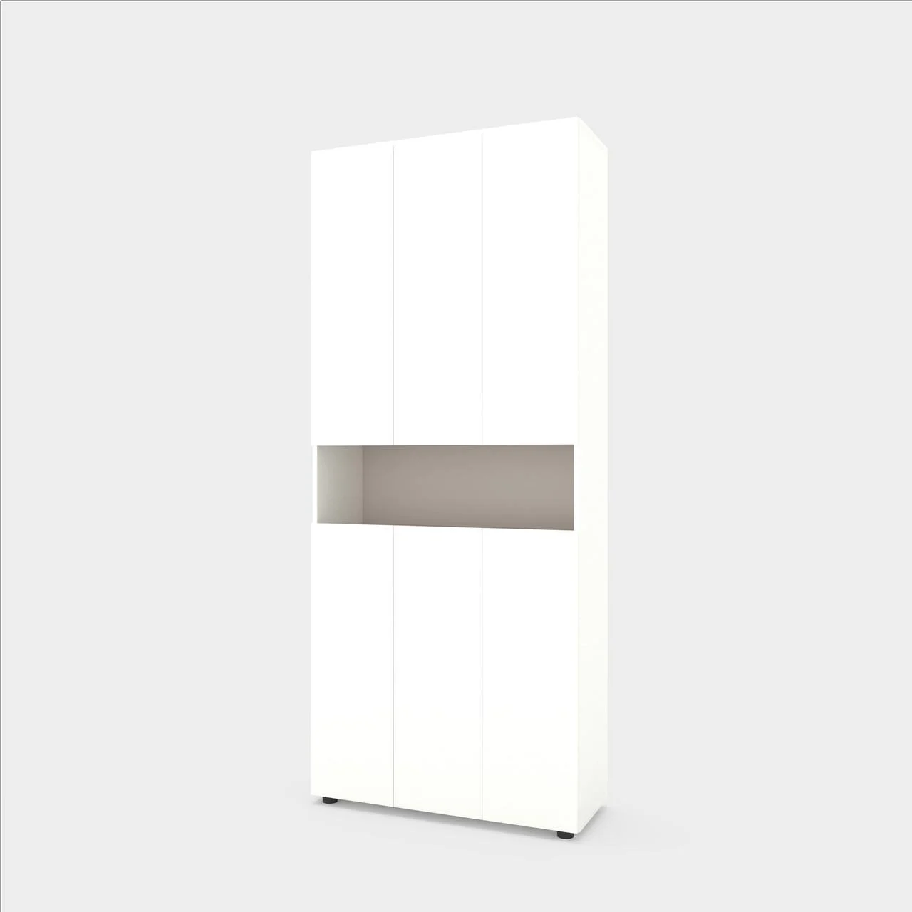 Dulapuri - Dulap cu uși batante Nex Home B001, 900x350x2130 mm, PAL, White Snow/Cashmere