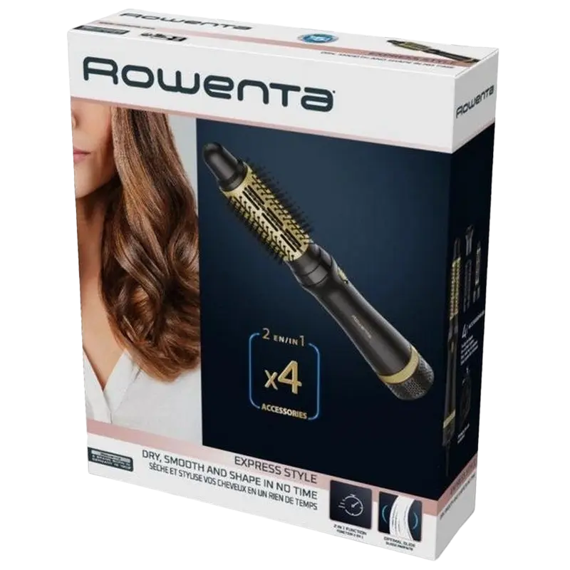 Uscător de păr-perie Rowenta CF6330F0, 800W, Negru/Auriu [3]