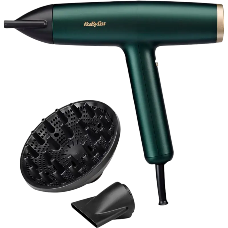Бытовая техника - Фен для волос BaByliss D6555DE, 1700W, зеленый