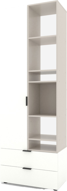 Dulapuri - Dulap cu uși batante Nex Home A001R, 800x420x2300 mm, PAL, Cashmere/White Snow – eleganță modernă și spațiu generos