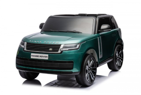 Игрушки - Аккумуляторная машина Land Rover зелёная 12V14Ah — Детский электромобиль с кожаными сиденьями, MP3, 4 моторами по 35W, пультом и мягкими EVA колёсами